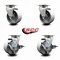 Service Caster 4 Inch Semi Steel Cast Iron Swivel Caster Set with Roller Bearings 2 Brakes SCC-20S420-SSR-2-TLB-2 - alternate 7